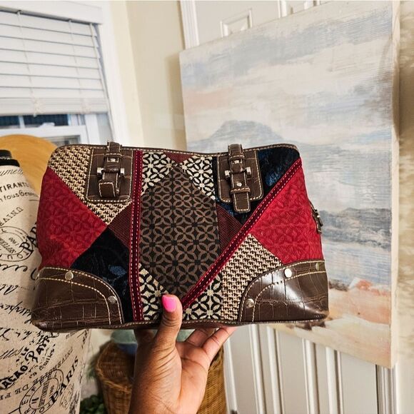 VTG Relic Patchwork Tapestry Detail Boho Shoulder Bag. - Picture 3 of 16